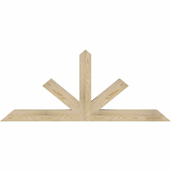 Ekena Millwork Saratoga Rough Sawn Timber Gable Bracket, Douglas Fir, 60"W x 25"H x 4"D x 4"F, 10/12 Pitch GBW060X25X0404SAR00RDF - main